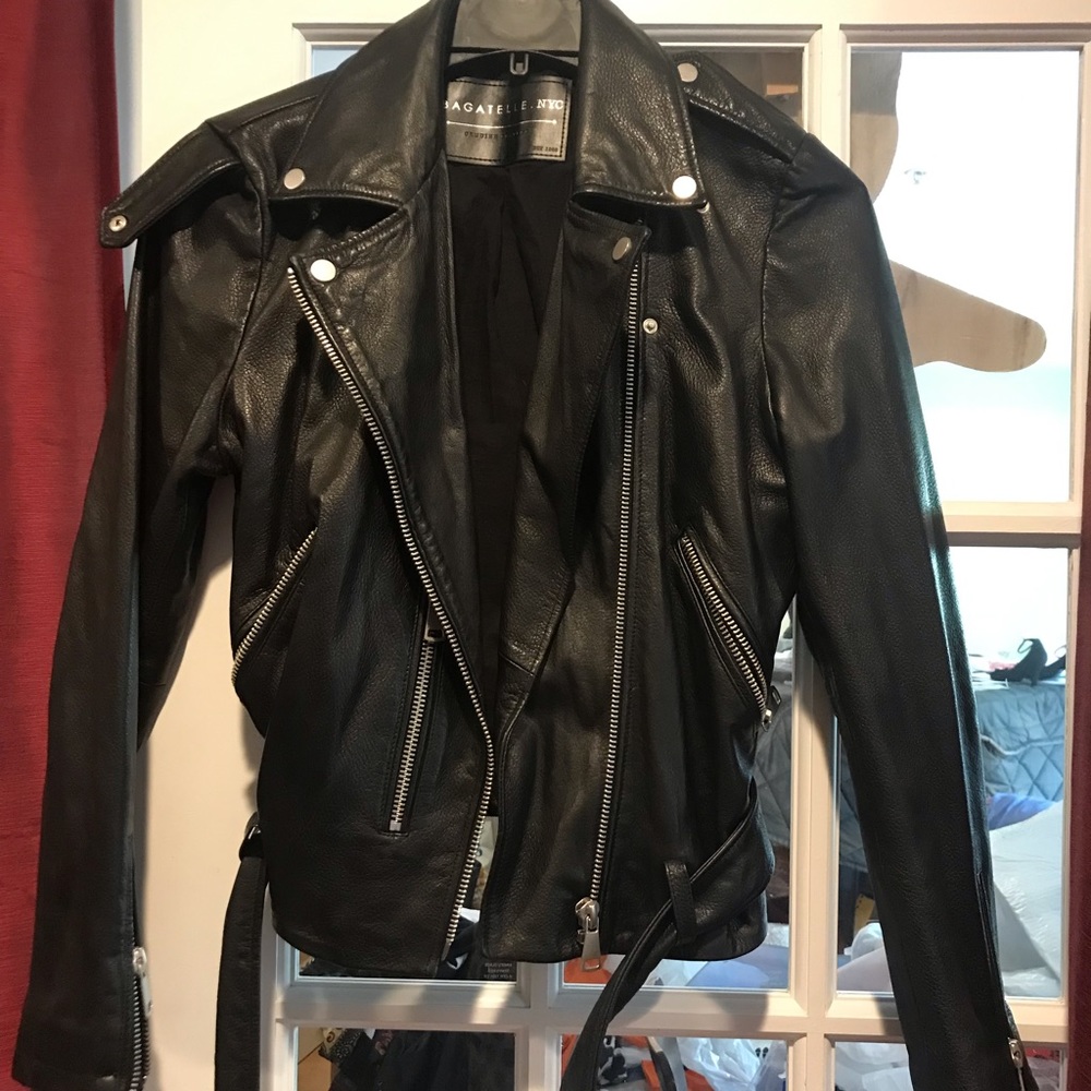 Bagatelle leather jacket size L NWT
